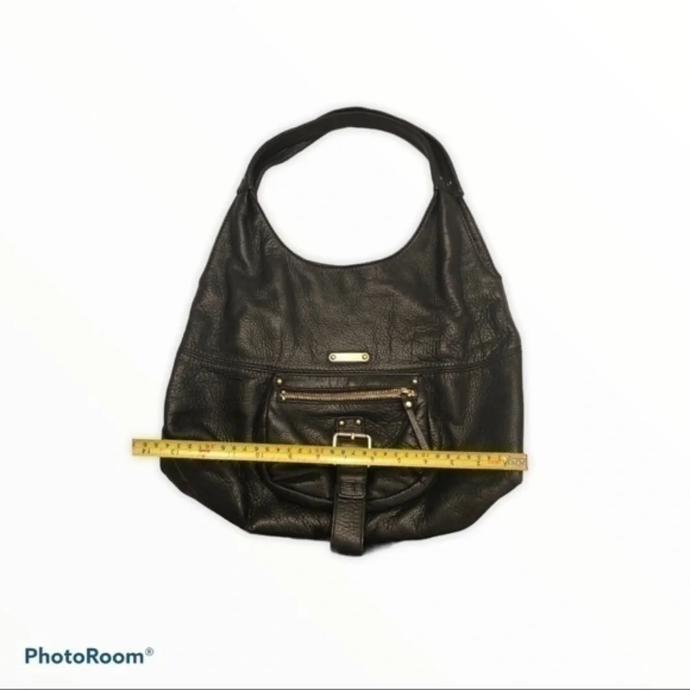 Michael kors black leather hobo bag purse